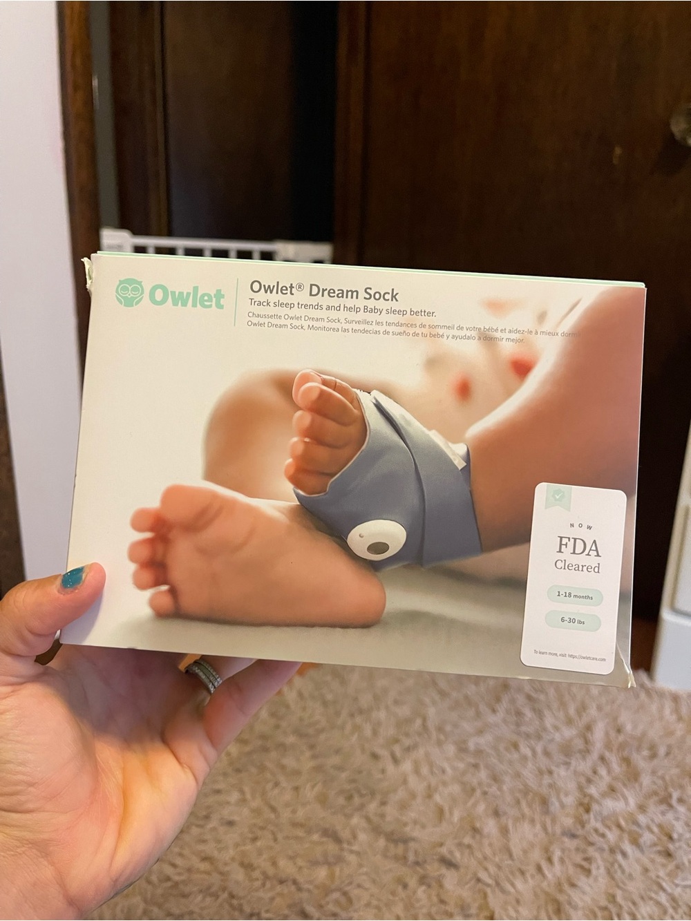 Owlet Dream Sock Baby Sleep Tracker - Blue